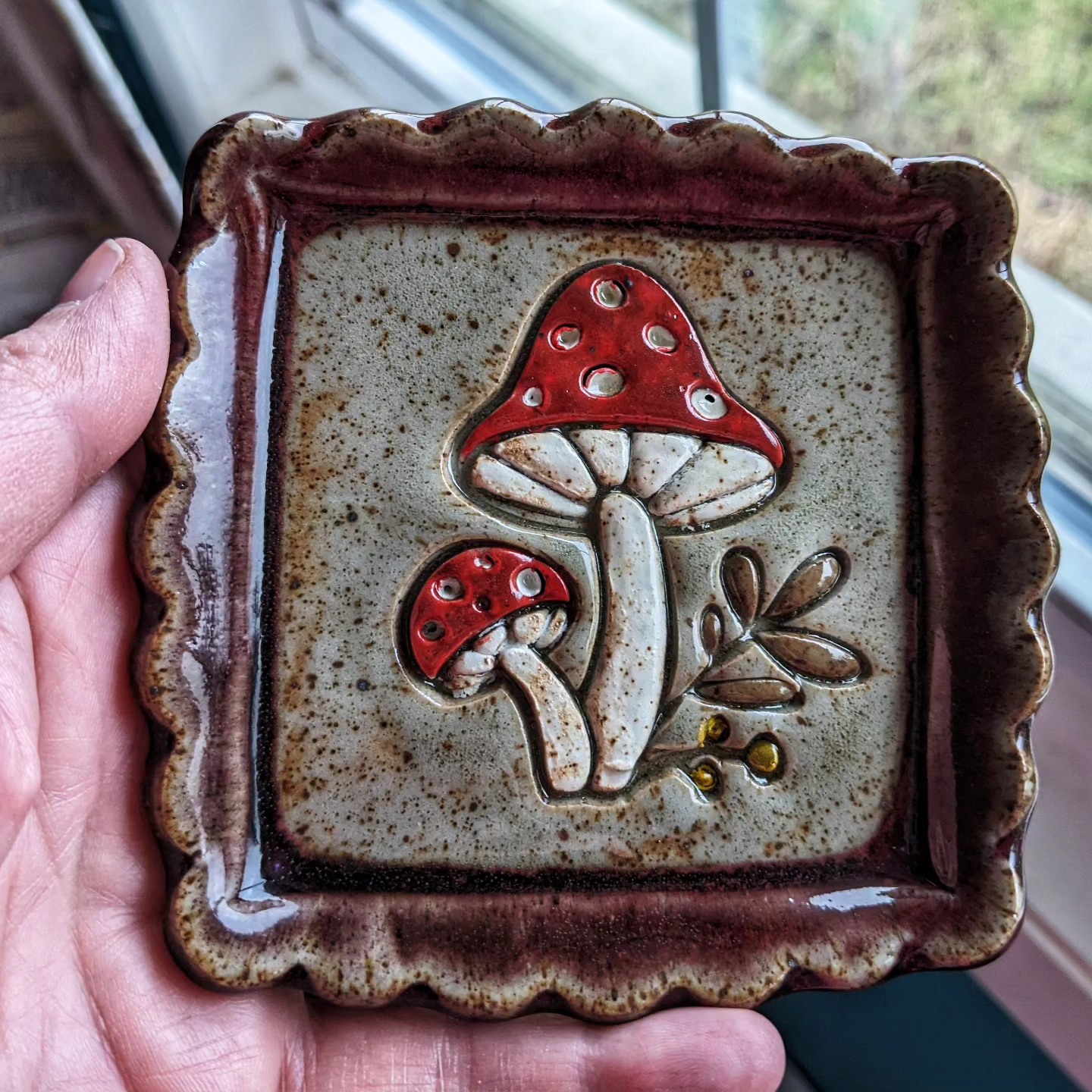 Ceramic mushroom dish