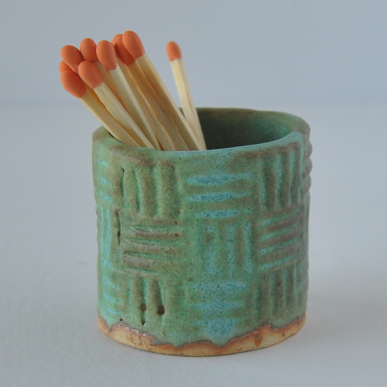 Turquoise patterned ceramic match striker