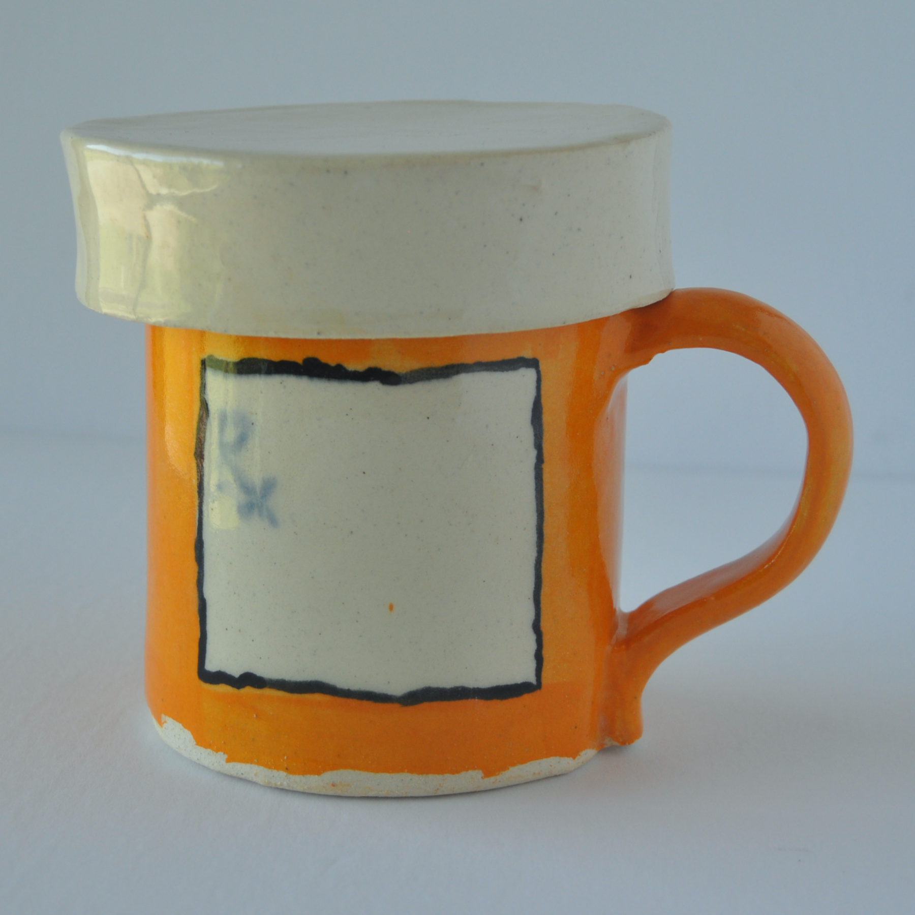 Ceramic prescription mug with lid